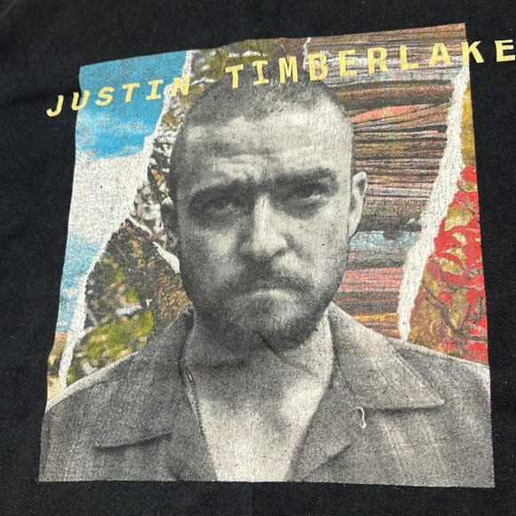 Justin Timberlake The man in the woods BLACK Concert shirt TOUR dates T shirt Lg - Picture 7 of 11